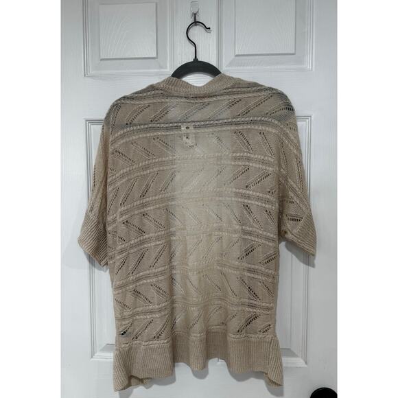 The Limited Outback Red 100% Linen Short Sleeve Open Knit Cardigan XL NWT - Picture 4 of 4